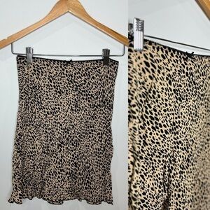 Brandy Melville Brown Leopard Mini Skirt (Size H)